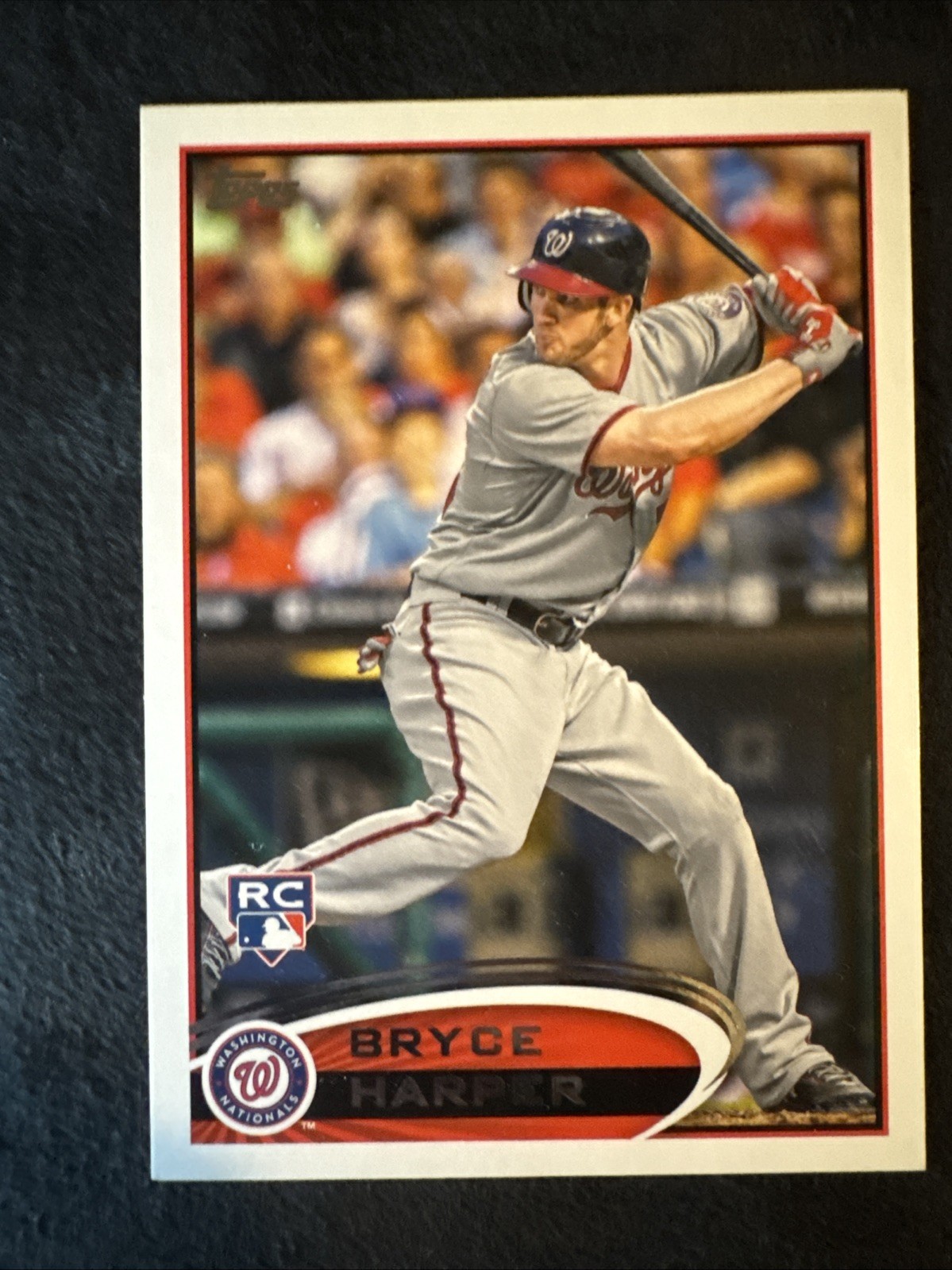 2012 Topps Bryce Harper #661 Batting Leg Up Blue Helmet Rookie