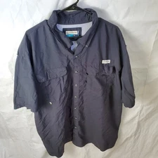 Magellan Outdoors Shirt Men's 3XL Black Fish Gear Relaxed Fit Button Performance