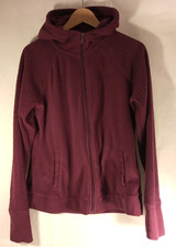Tek Gear Full Zip Hoodie Women M Medium Purple Fleece Long Sleeve Hooded Pockets