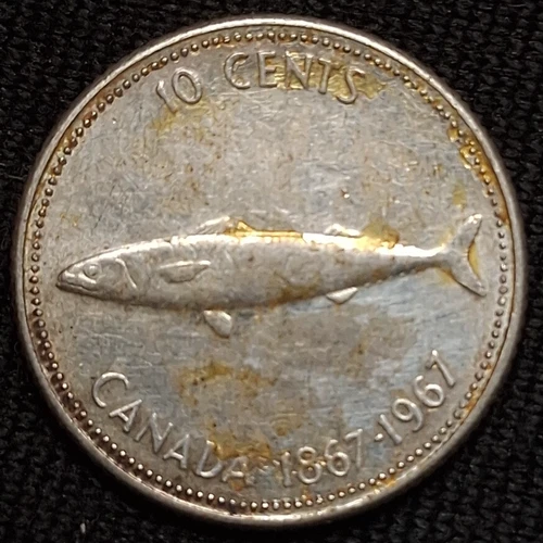 1867-1967 CANADIAN 10 CENT SOME ARE 80 OR 50% SILVER SOLD BY MUSTGO-SHOPPIN