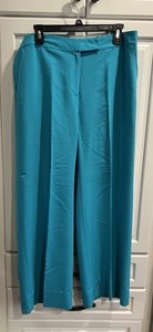 Vintage Evan Picone Concealed Side Zip Blue Pants Slash Pocket Flat Front Sz 14