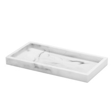 Luxspire Bathroom Vanity Tray, 8 x 4 inch Resin Kitchen Sink Tray for Soap Dispe