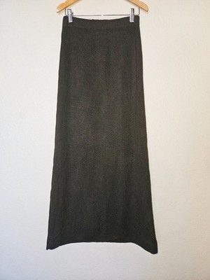 Vintage Peruvian Connection Baby Alpaca Wool Maxi Skirt Size Small Pine Green