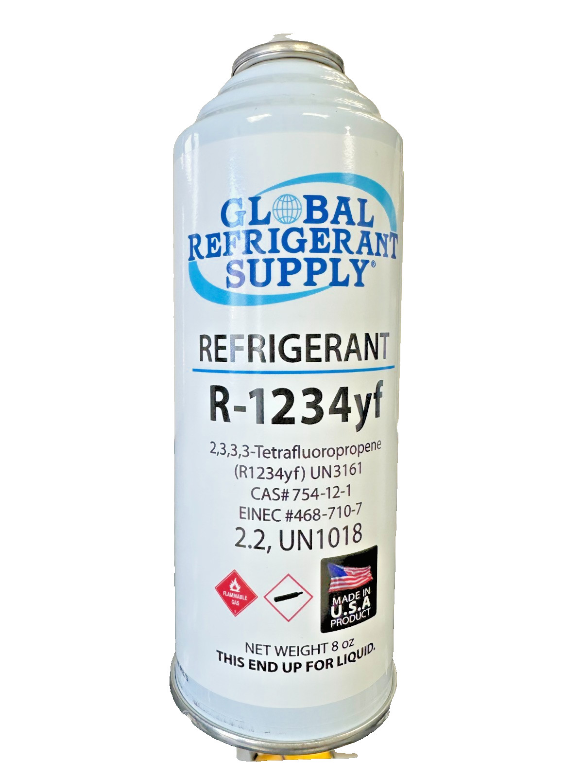 R1234yf, Refrigerant 8 oz. New Style "Self-Sealing" Can