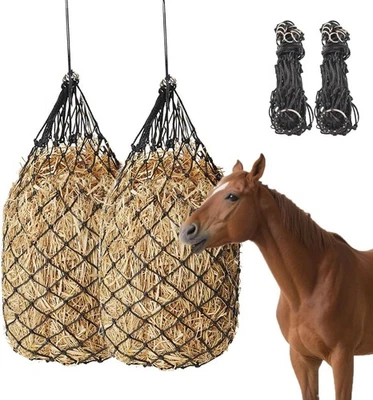 BRANDED Heunetz Pferde 2 Stück Heavy Duty Heubeutel große Kapazität 40" 4" Löcher