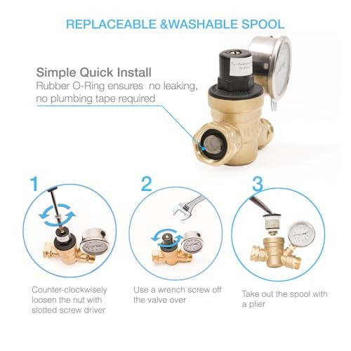 Rvaqua M11-45psi Adjustable Water Pressure Regulator For Rv Camper - E - Picture 5 of 7