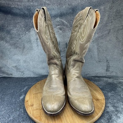 Dan Post Boots Mens Size 8.5D Gray Leather Western Cowboy Stitch Spain 8625