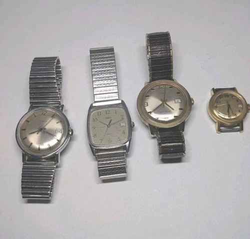 Vintage Timex Watch Lot ( Set Of 4) For Parts Or Repairs