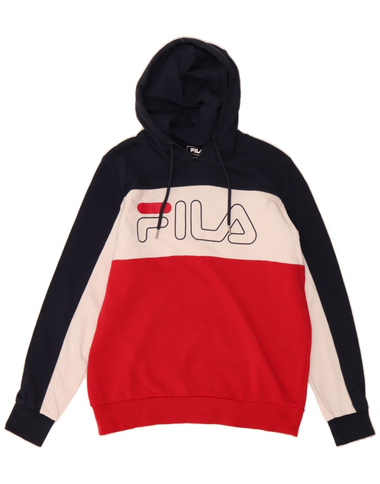 FILA Felpa Uomo Grafica con Cappuccio Maglione Piccolo Multicolore Colourblock Cotone K001