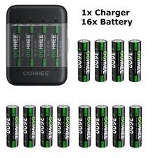 4/8/12/16x 1.5V 3600mWh AA Lithium Rechargeab...