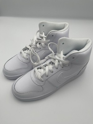 Nike Ebernon Mid Womens Triple White Everyday Sneakers AQ1778-100 New Size 9.5