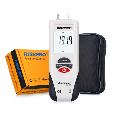 Digital Manometer Air Pressure Gauge HVAC Gas Differential Tester Meter