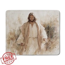 DOFQZ Jesus Meadow Christian Mouse Pad, Inspirational Art, 9.5x7.9 Inch