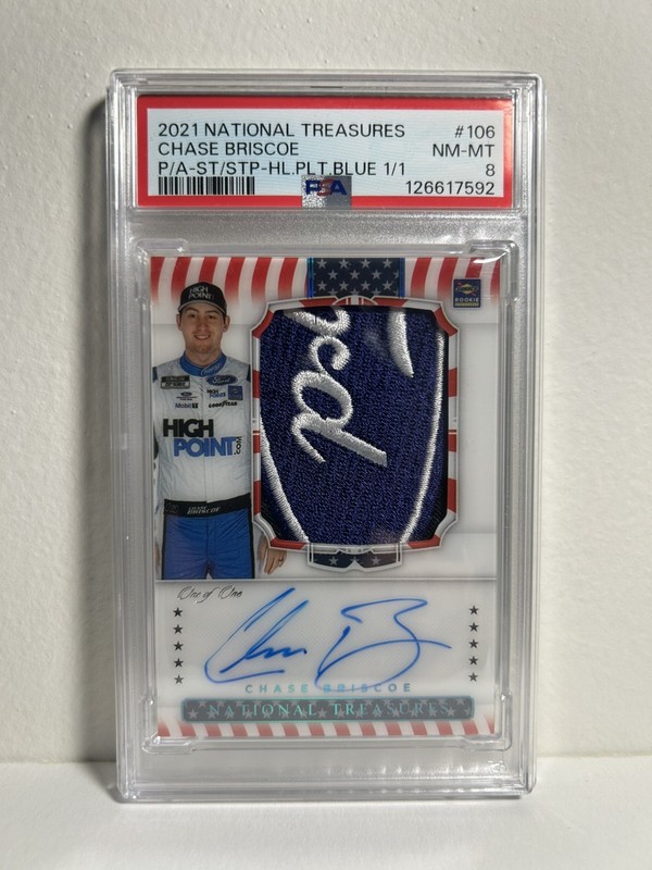 2021 Panini National Treasures 1/1 Chase Briscoe Race-Worn Ford Patch Auto (RC)