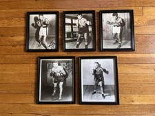 VINTAGE Boxing Framed Autograph Photo Lot Jake LaMotta Kid Gavilan Tony Zale