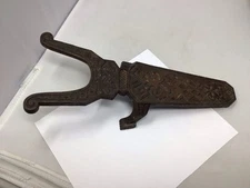 Antique Ornate Cast Iron Boot Jack / Door Stopper