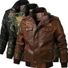  Spring/Autumn Oversized Multi-Pocket Casual Leather-Style Motorcycle PU Jacket