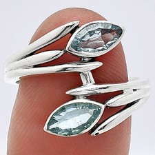 Natural Sky Blue Topaz 925 Sterling Silver Ring s.7.5 Jewelry R-1023