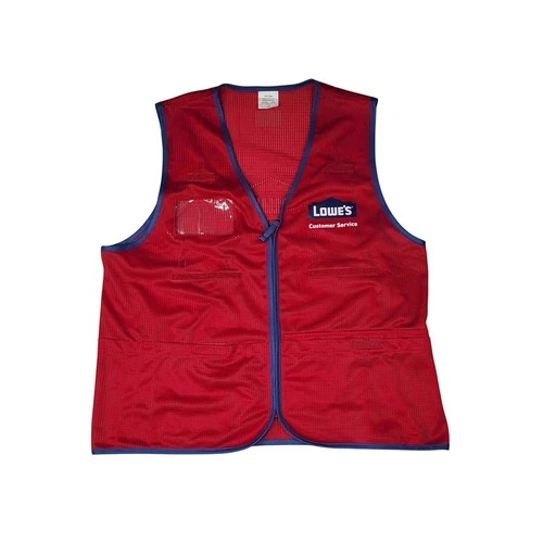 Lowe's Red Mesh Customer Service Employee Work Vest Large Pockets - Excellent  - product listing photo