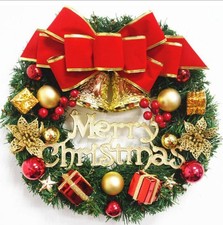 12 In Christmas Wreath Garland for Front Door Porch Wall Window Outside Ornament