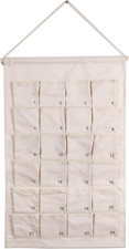 Fabric Advent Calendar with 24 Numbered Pockets,Countdown to Christmas Xmas Holi