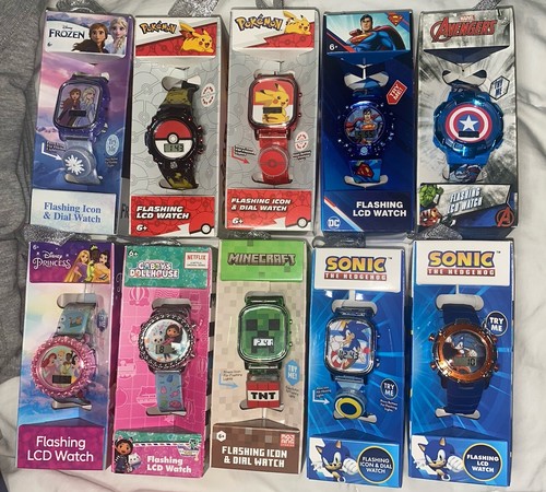 Boy’s & Girls Kid’s Flashing LCD Watches, Various Characters & Styles