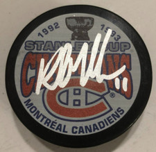 KIRK MULLER SIGNED MONTREAL CANADIENS 1993 STANLEY CUP HOCKEY PUCK W/ CASE COA
