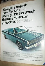 1966 66 AMC Rambler American convertible large mag car ad