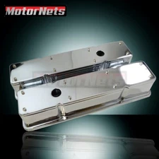 SBC Chrome SB Chevy 2-Piece Tall Valve Covers 283 327 350 383 400 Removable Top
