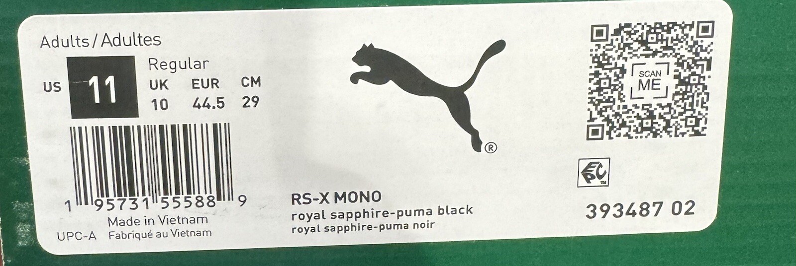 RARE Puma RsX Mono Sapphire Blue Running Shoes 393487-02 Mens Size 11 thumbnail 7