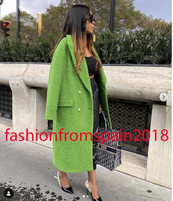 zara green long coat