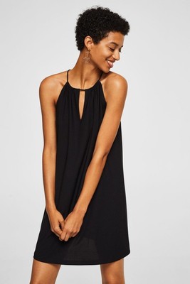 zara black halter neck dress