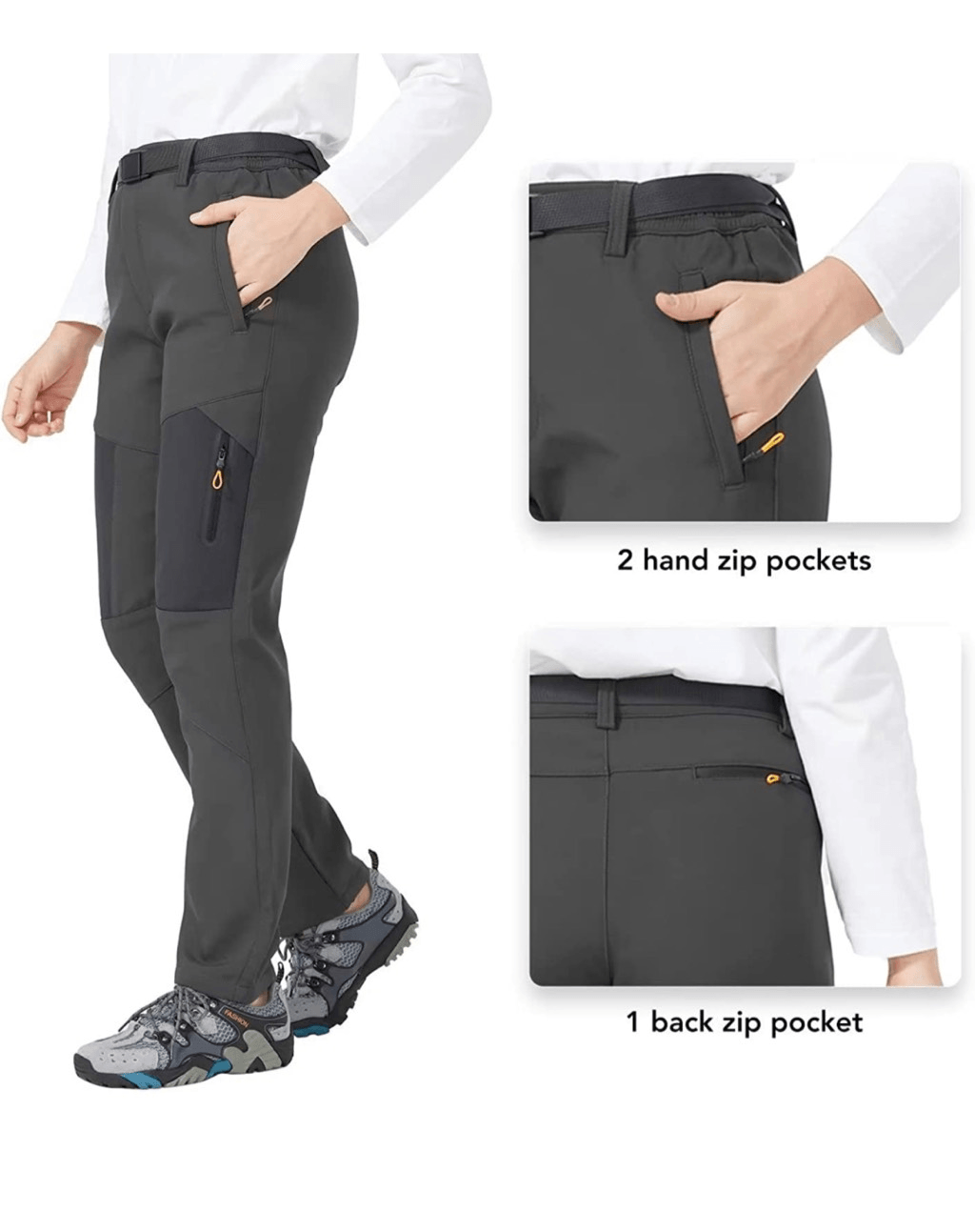 NEW Hiking Pants Fleece Lined Waterproof Snow Ski Pants Cold Weather