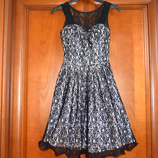 £80 QUIZ SZ 6 BLACK LACE NUDE DRESS PARTY CLUB NIGHTOUT LBD WORK BUSINESS FORMAL