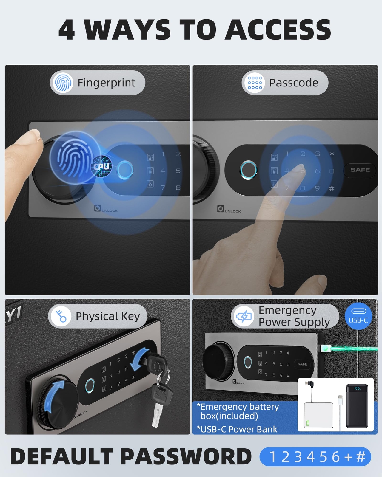 Biometric Fingerprint Safe Box, 3.0 Cubic Feet, Digital Touchpad, DF-60 ...