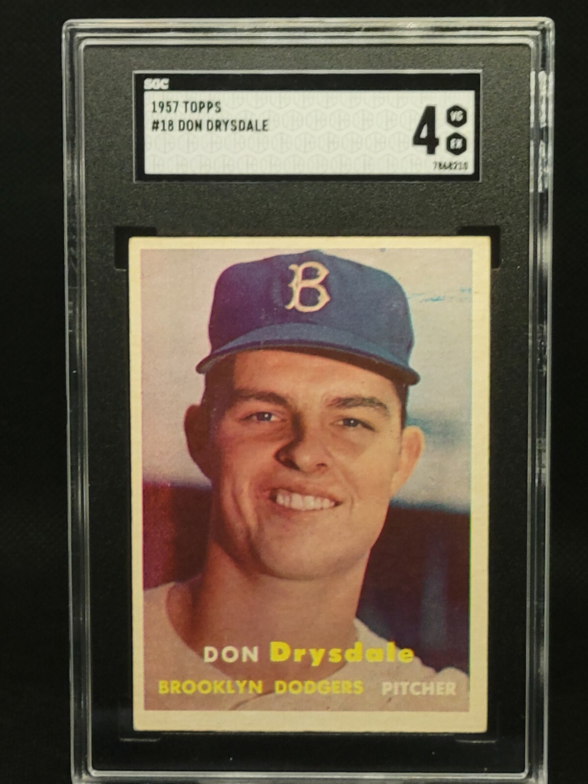 1957 Topps #18 Don Drysdale RC SGC 4