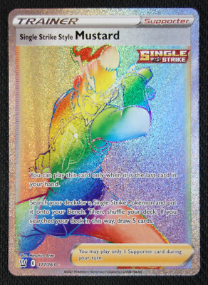 mustard pokemon card Pokémon Battle Styles Rapid Strike Style #176| The TCG Realm draw 5 cards. Single Strike Style Mustard (Full