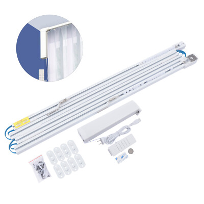 13ft Automatic Open/Close Electric Drapery Curtain Track Rod Rail Remote Control