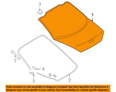 Used Deck Lid fits: 2003 Mitsubishi Eclipse Cpe w/antenna in glass w/spoiler w/w