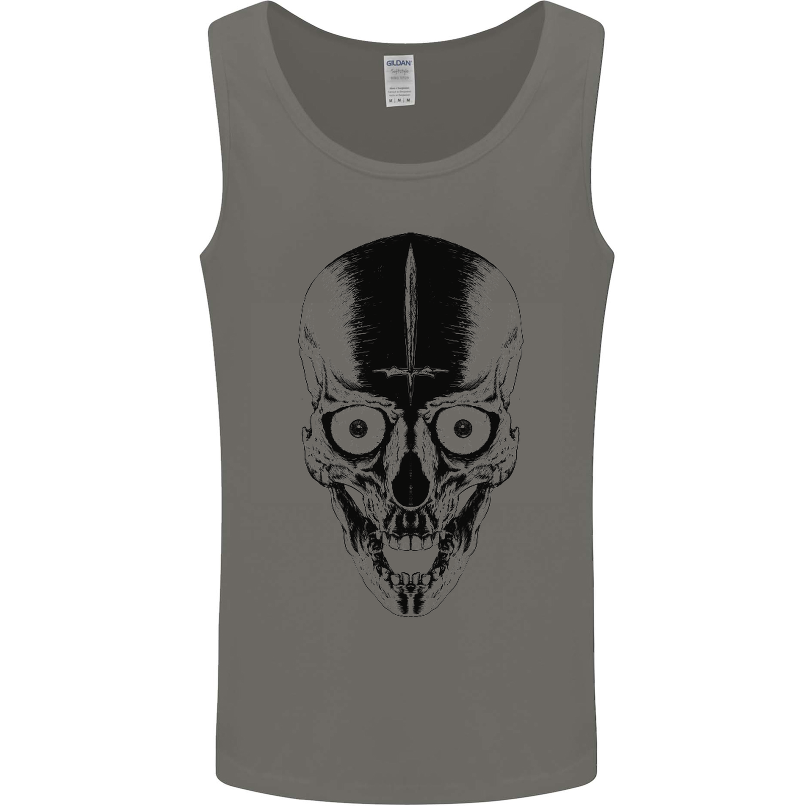Skull With a Sword Gothic Heavy Metal Rock Mens Vest Tank Top