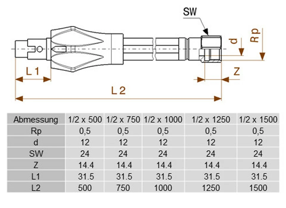 Viega Allgasschlauch 75 cm Gassicherheitsschlauch Gasherd Gasschlauch DIN/DVGW - Bild 3 von 4