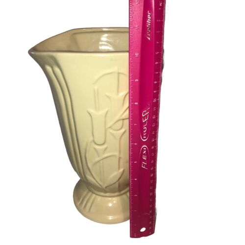 Grande vaso antico Art Decò ceramica ceramica giallo coda di gatto ��coda di gatto bello - Foto 6 di 10