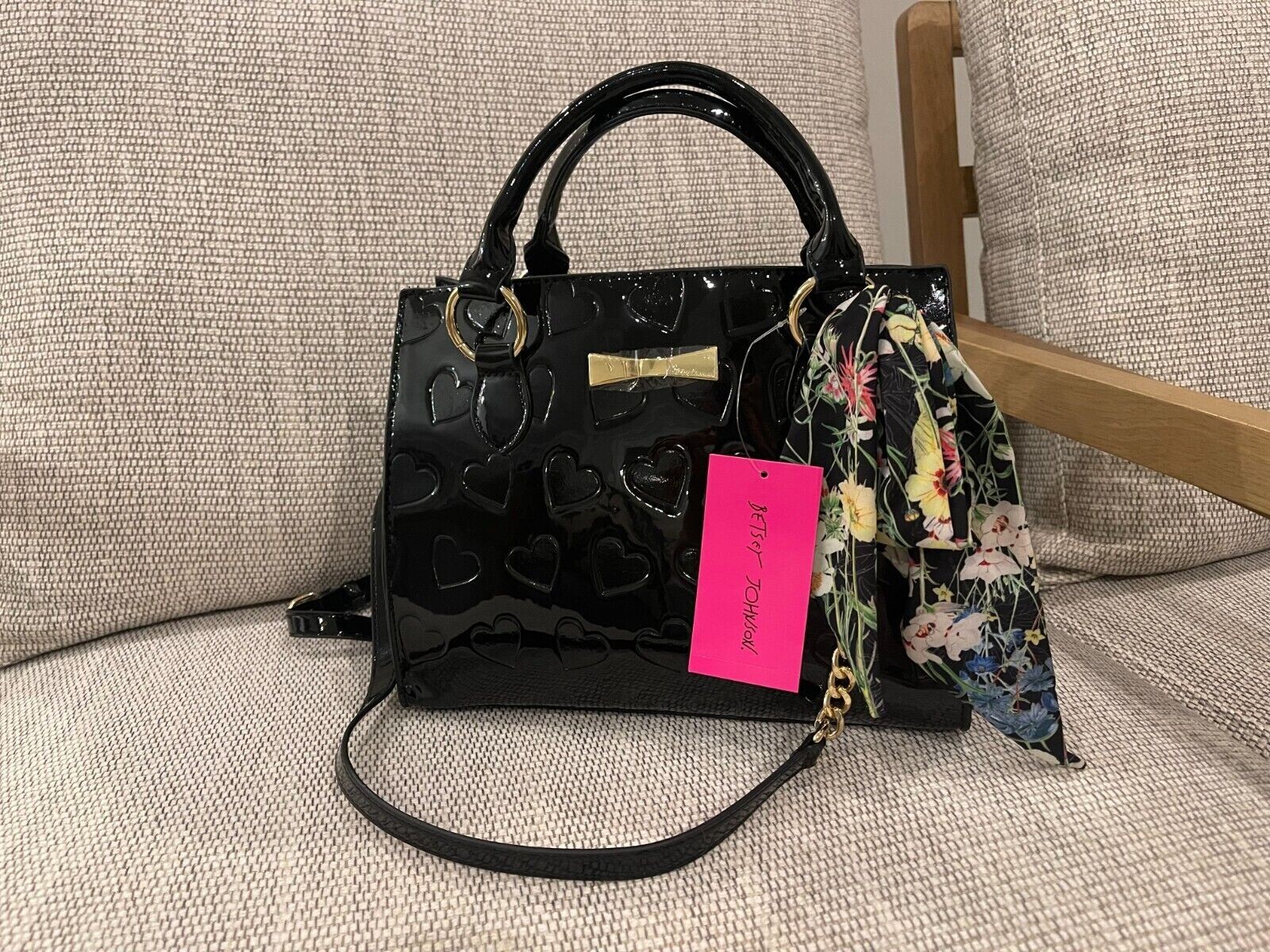 短納期対応 【希少】BETSEY キャリーバッグ JOHNSON ブラックハート  