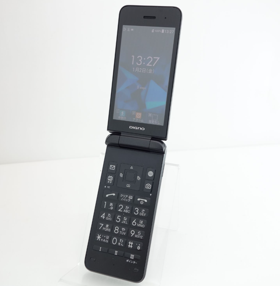KYOCERA 902KC DIGNO KEITAI 3 Android Flip Phone Black SIM Unlocked [RankB+] JP
