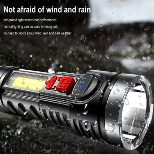 Super Bright LED Torch Flashlight Tactical Camping Lamp USB Rechargeable - Afbeelding 1 van 21