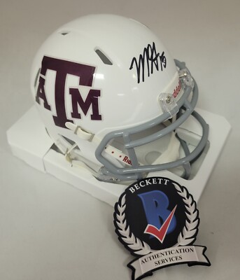 Myles Garrett Signed White Texas A&M Aggies Mini Football Helmet
