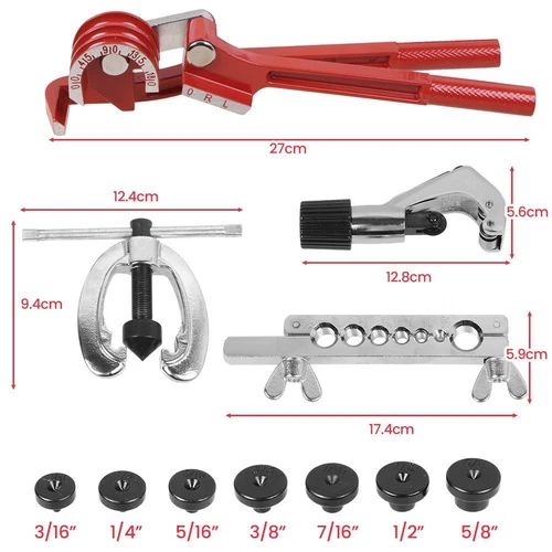 Bremsleitung Bördelgerät Bremsleitungen m. Rohrschneider Werkzeugsatz für Bördel - Bild 10 von 33