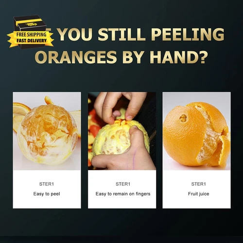 Silver Stainless Steel Orange Peeler | Easy to Peel | Long Handle Orange Citrus - Picture 3 of 12