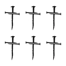 Nail crosses Christian Cross Vinyl Decals Stickers Set of 6