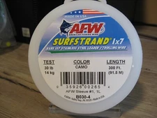 300' AFW Surfstrand 1x7 Stainless Steel Leader Trolling Wire - Camo - 30 LB